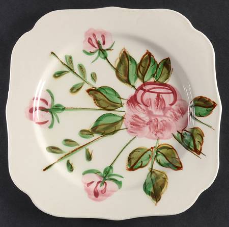 Paper Rose Square Dessert Plate