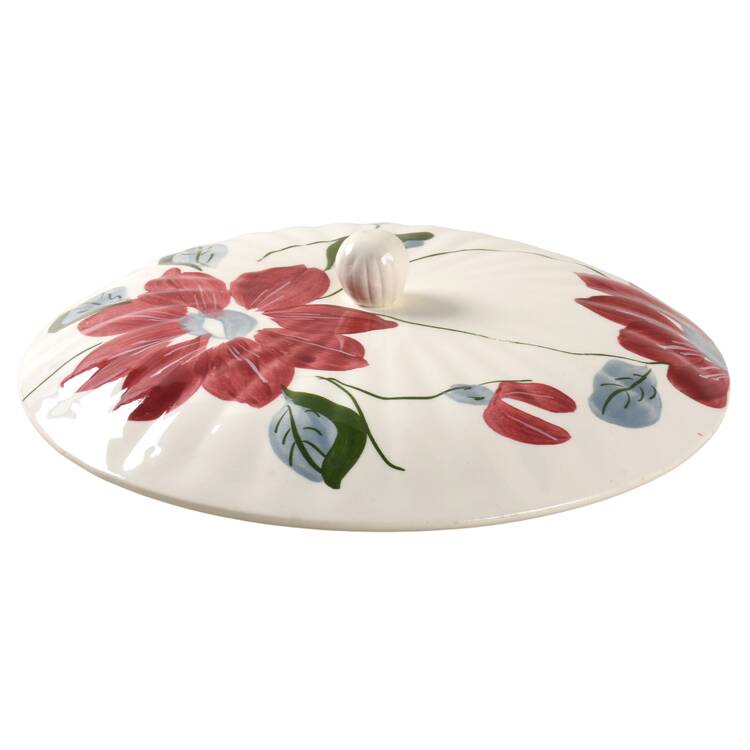 Poinsettia (Colonial) Lid for Round Vegetable by Blue Ridge Southern Pottery