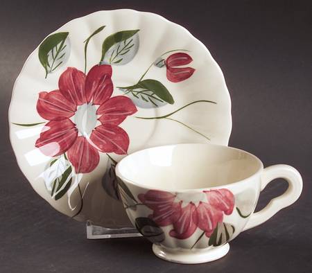 Poinsettia (Colonial) Footed Cup & Saucer Set