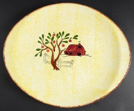 Red Barn 13" Oval Serving Platter