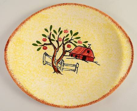 Red Barn 11" Oval Serving Platter