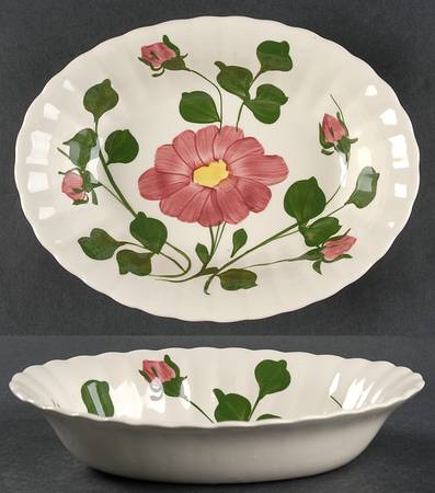 Red Nocturne Variant (Colonial) 9" Oval Vegetable Bowl