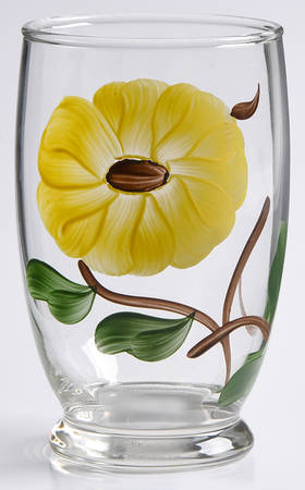 Ridge Daisy Glassware Flat Tumbler