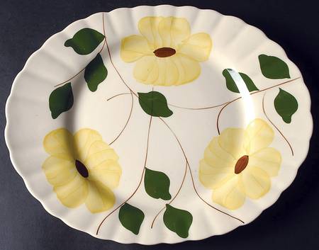 Ridge Daisy 14" Oval Serving Platter by Blue Ridge Southern Pottery