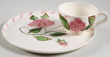 Ridge Rose Snack Plate & Cup Set