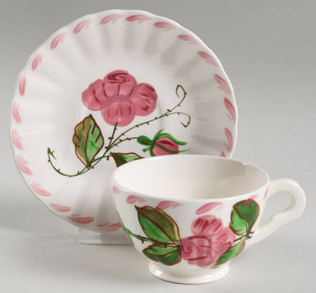 Ridge Rose Footed Cup & Saucer Set