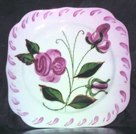 Ridge Rose Square Salad Plate