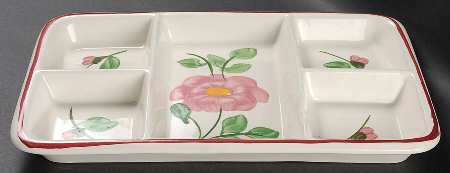 Rock Rose 13" 5 Section Rectangular Baker