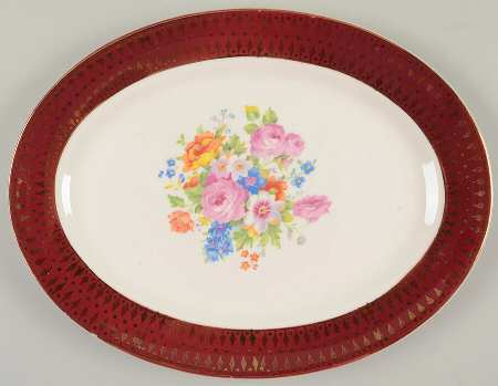 Royal Rajah Maroon 11" Oval Serving Platter