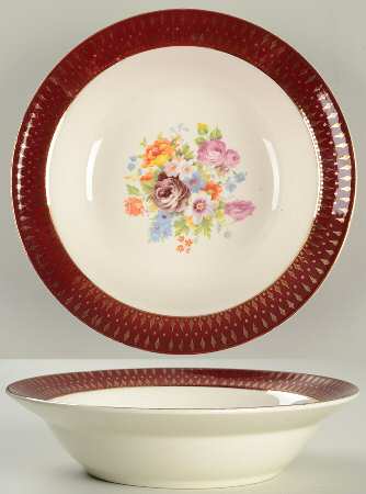 Royal Rajah Maroon 9" Round Vegetable Bowl