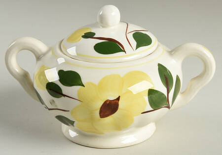 Rock Rose Yellow Sugar Bowl & Lid