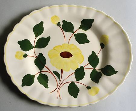 Rock Rose Yellow 11" Oval Serving Platter
