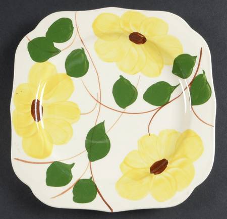 Rock Rose Yellow Square Dessert Plate