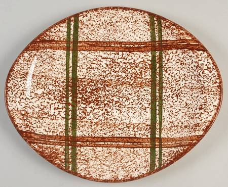 Rustic Plaid 11" Oval Serving Platter