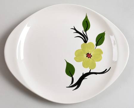 Southern Dogwood (Chartreuse) Handled Cake Plate