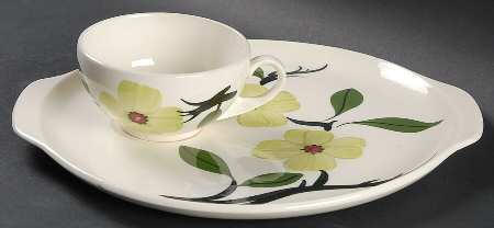 Southern Dogwood (Chartreuse) Snack Plate & Cup Set