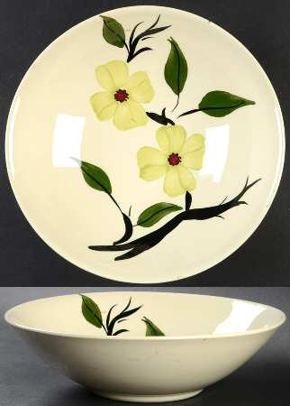 Southern Dogwood (Chartreuse) 9" Round Vegetable Bowl