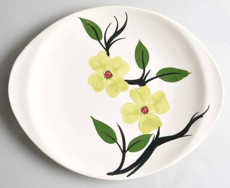 Southern Dogwood (Chartreuse) 11" Oval Serving Platter