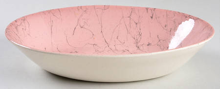 Spiderweb Pink 9" Oval Vegetable Bowl