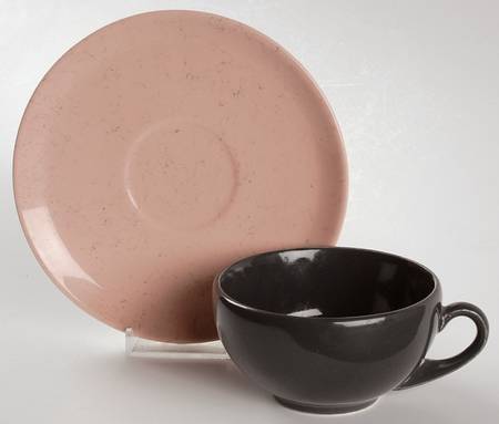 Spiderweb Pink Flat Cup & Saucer Set