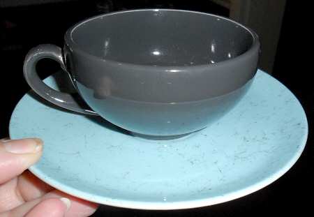 Spiderweb Blue Flat Cup & Saucer Set