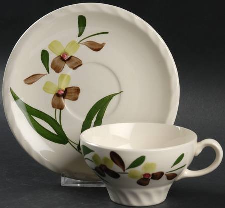 Spray Flat Cup & Saucer Set