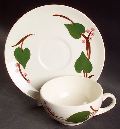 Stanhome Ivy Flat Cup & Saucer Set