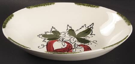 Strawberry Sundae 9" Oval Vegetable Bowl