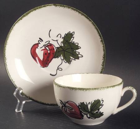Strawberry Sundae Flat Cup & Saucer Set