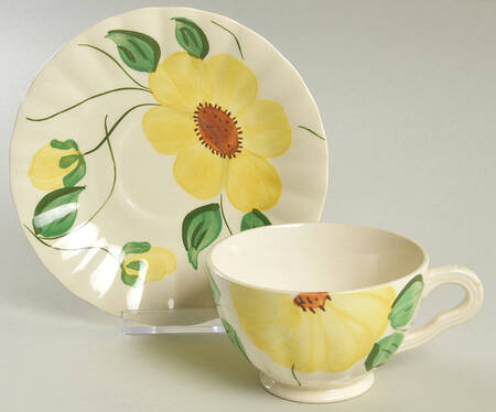Sunflower Footed Cup & Saucer Set