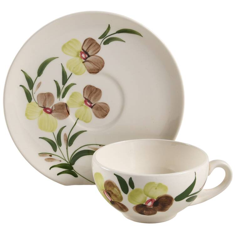 Sunny Spray Flat Cup & Saucer Set