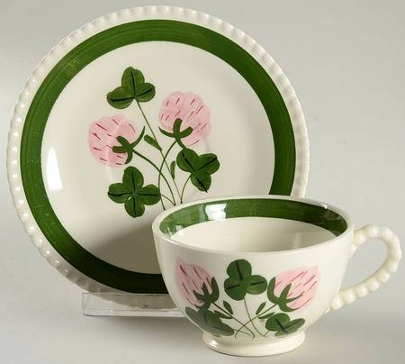 Sweet Clover Footed Cup & Saucer Set