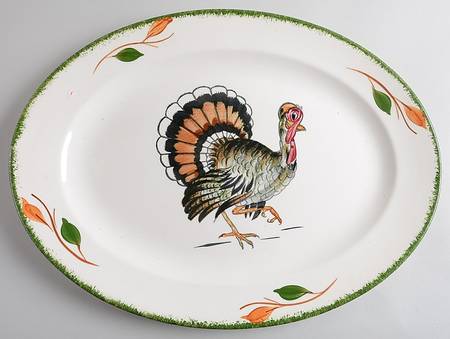 Thanksgiving Turkey 17" Oval Turkey Platter