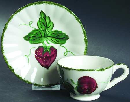 Wild Strawberry Footed Cup & Saucer Set