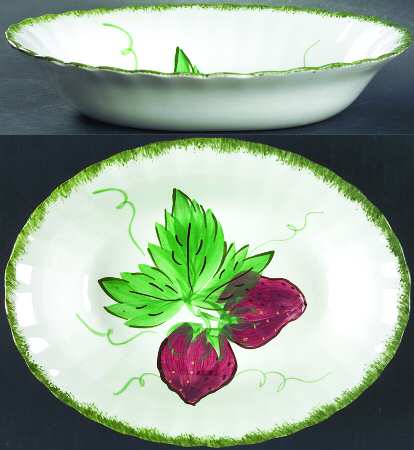 Wild Strawberry 9" Oval Vegetable Bowl