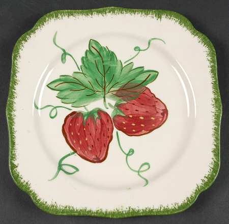 Wild Strawberry Square Dessert Plate