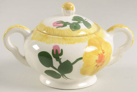 Wrinkled Rose Sugar Bowl & Lid