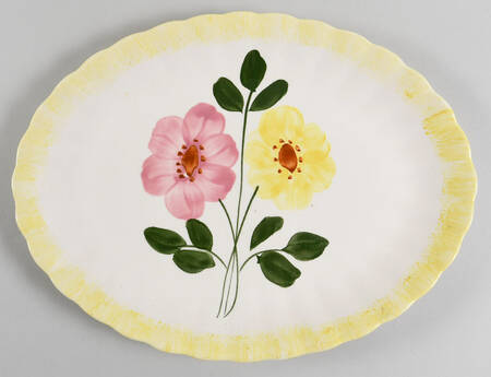 Wrinkled Rose 13" Oval Serving Platter