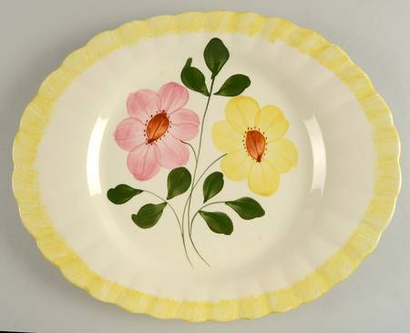 Wrinkled Rose 14" Oval Serving Platter