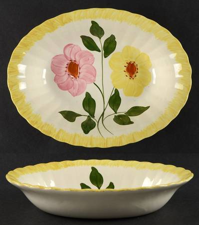 Wrinkled Rose 9" Oval Vegetable Bowl