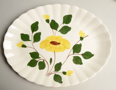 Yellow Nocturne 13" Oval Serving Platter