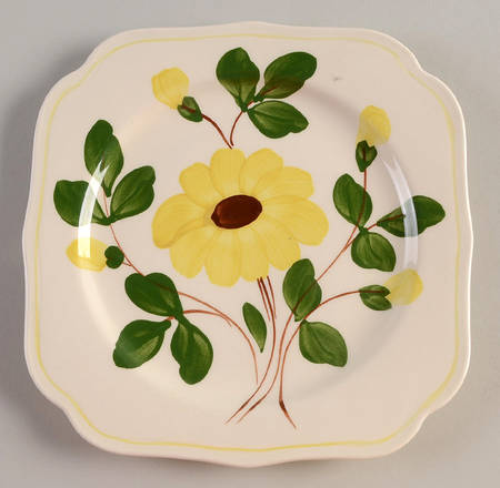Yellow Nocturne Square Dessert Plate
