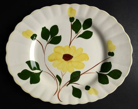 Yellow Nocturne 14" Oval Serving Platter