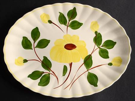 Yellow Nocturne 11" Oval Serving Platter
