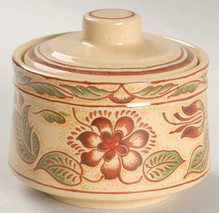 American Folk Art Sugar Bowl & Lid