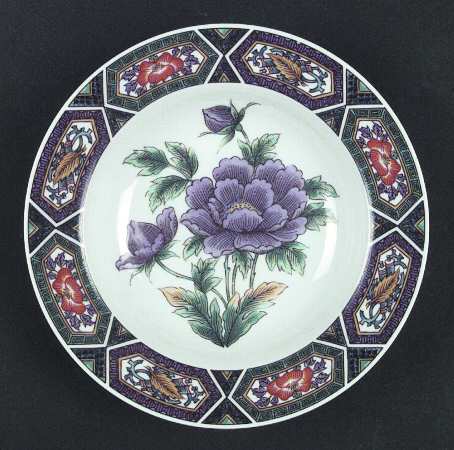 Amethyst Kutani Rim Soup Bowl