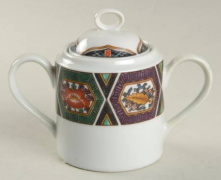 Amethyst Kutani Sugar Bowl & Lid
