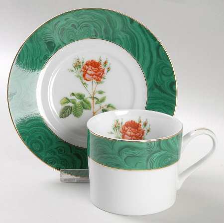 Briard Rose Flat Cup & Saucer Set