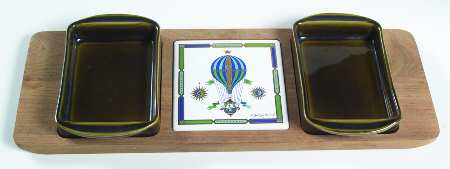 Fancy Free Wood Party Server (2 Inserts and Tile)