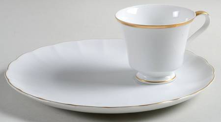 Coquille D'Or Gold Snack Plate & Cup Set
